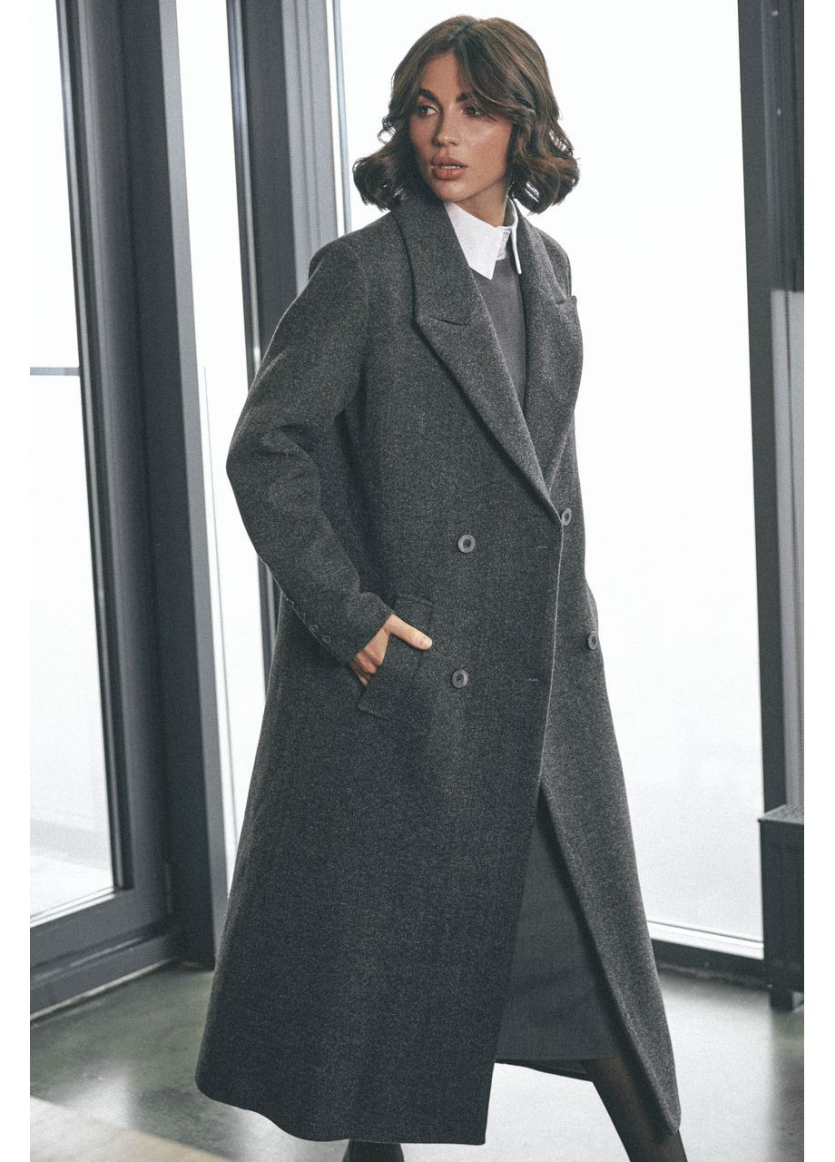 Черное демисезонное Черное пальто из французского кашемира Seventeen