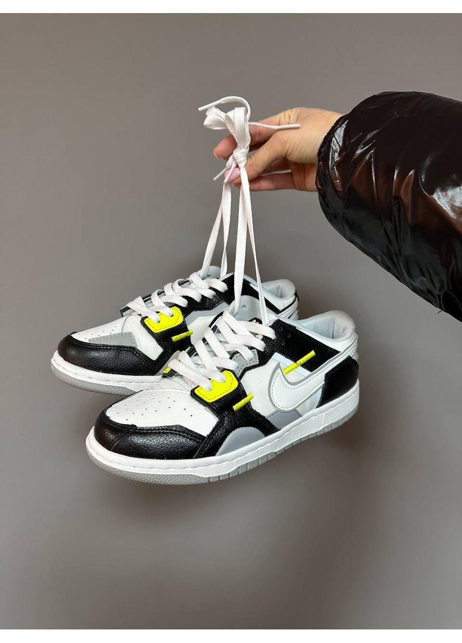 КРОССОВКИ ЖЕНСКИЕ NIKE SB DUNK LOW SCRAP WOLF GREY LIGHT LEMON НАЙК СБ ДАНК No Brand серые демисезоны (367171903)