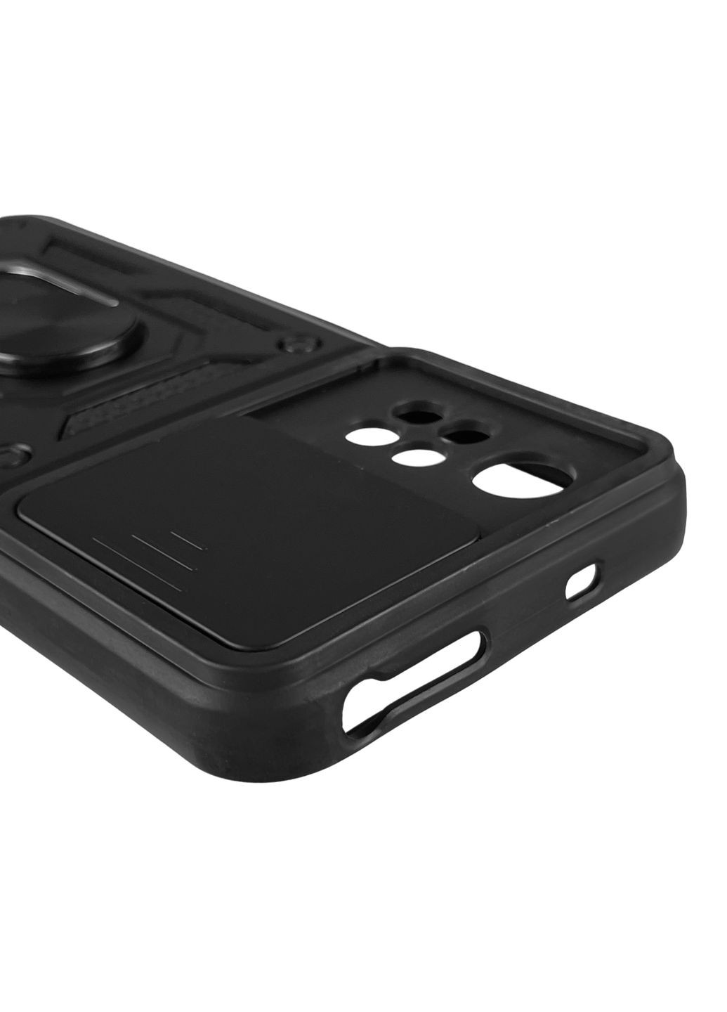 Чехол для POCO M4 Pro 4G бронированный с кольцом-держателем со шторкой на сяоми поко м4 про 4г чёрный rg1 Xiaomi (366022554)