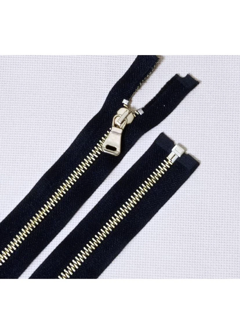 Блискавка чорна металева тип 5 80/1 бігунок золотиста No Brand (390211794)