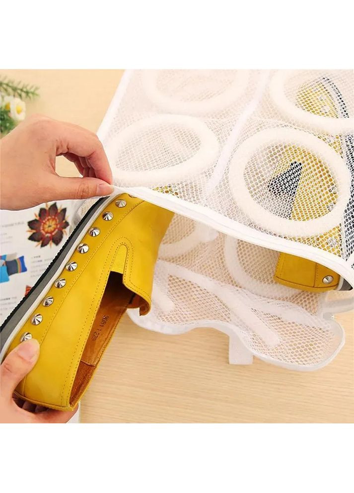 Мішок для прання взуття та іграшок в пральній машині, чохол сітка з 2 відсіками 28х24х8 см and (355889671)