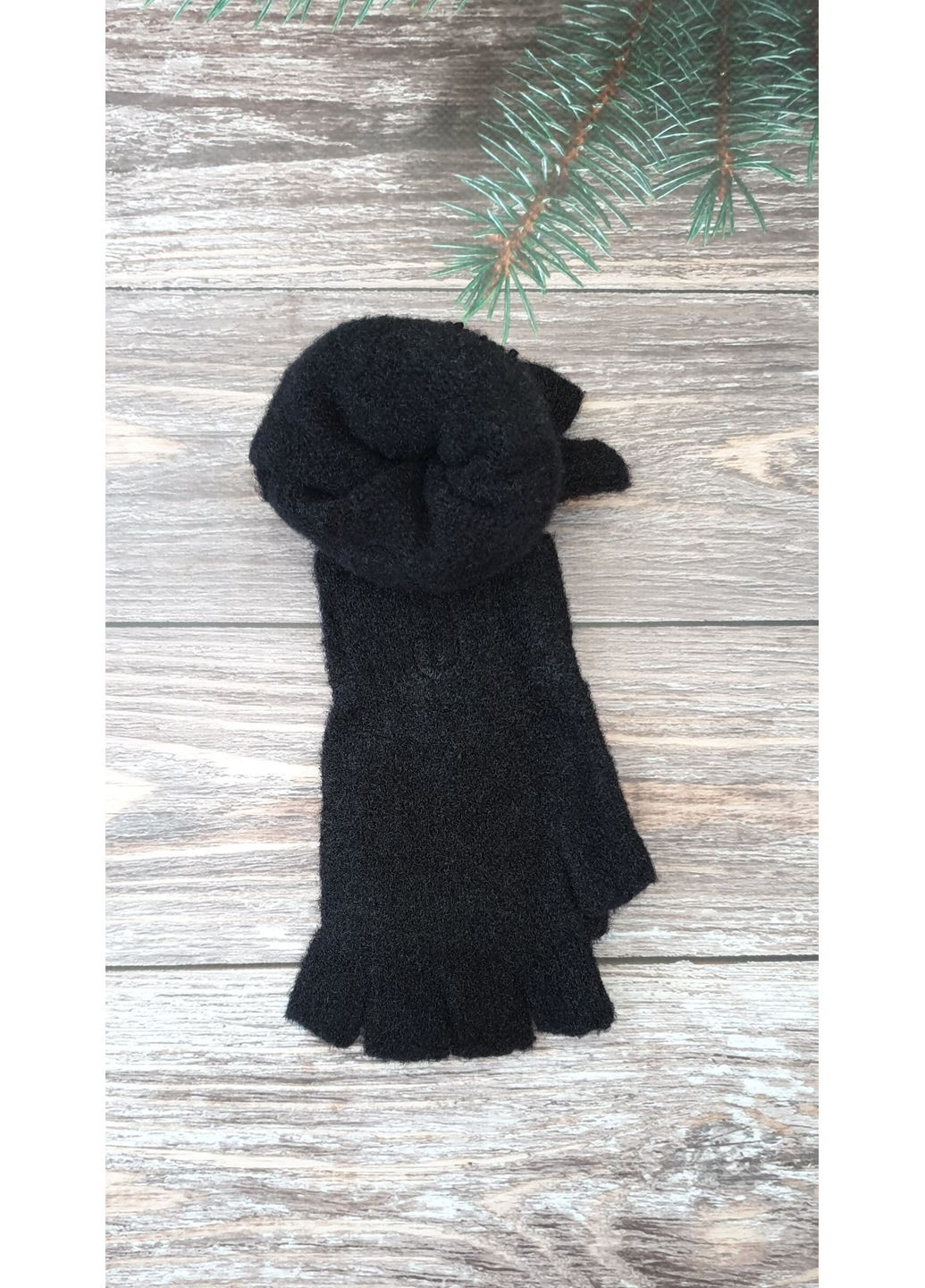 Жіночі ангорові рукавиці-мітенки No Brand (360534138)