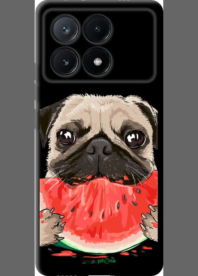 Чохол на Xiaomi Poco X6 PRO Мопс і кавун "4665b-3497-70447" Endorphone (372493517)
