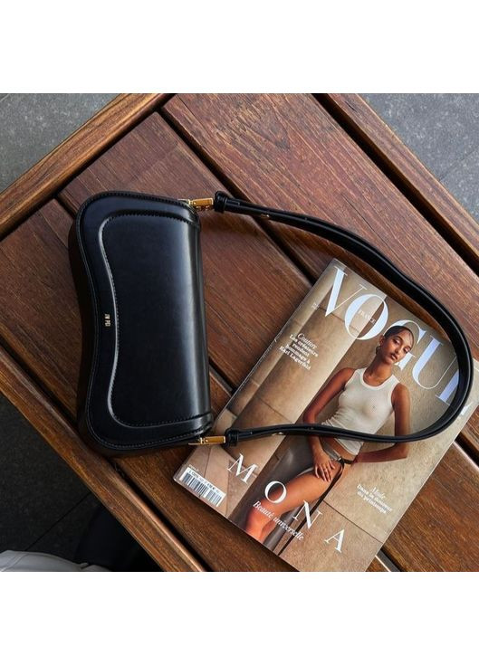 Сумка багет Joy чорного кольору з преміум екошкіри з регульованим ременем JW PEI (362588051)