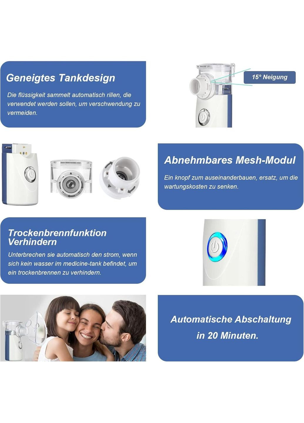 Небулайзер ультразвуковой портативный ингалятор для детей взрослых с маской/мундштуком для лечения заболеваний No Brand (371644683)