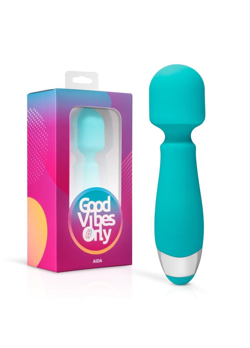 Вибратормикрофон Aida, силиконовый, голубой, 16 см х 4 см Good Vibes Only (298919761)