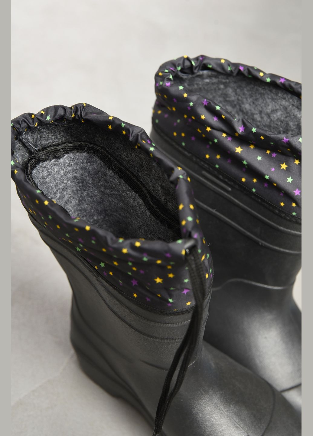 Осенние сапоги женские пена со съемным носком черного цвета казаки Let's Shop