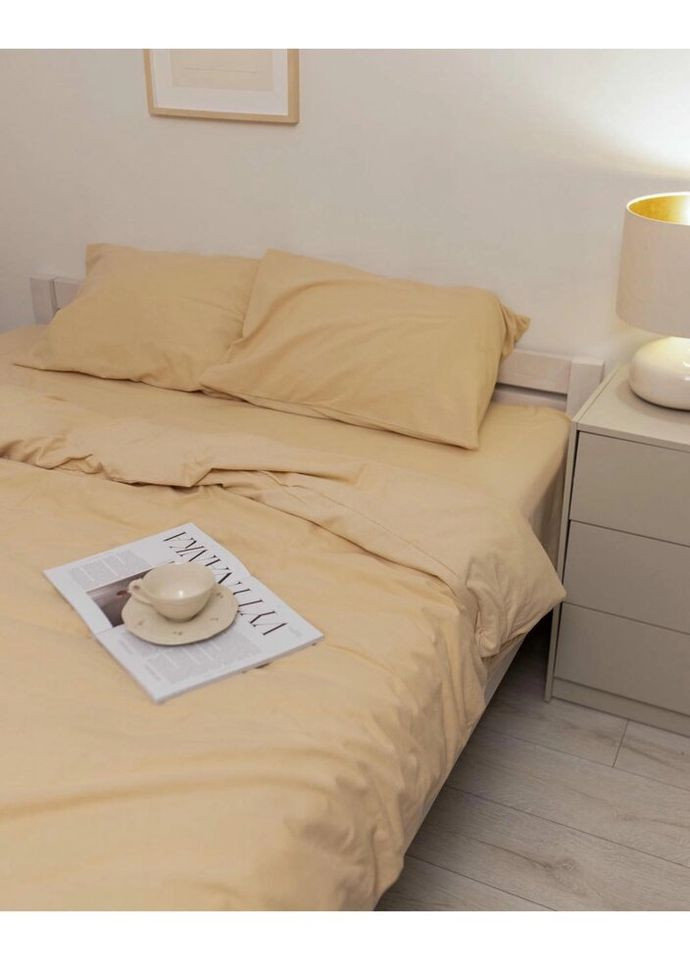 Постільна білизна сімейна Home Байка 20667 160х215х2 см пісочна DUSHKA (327791621)
