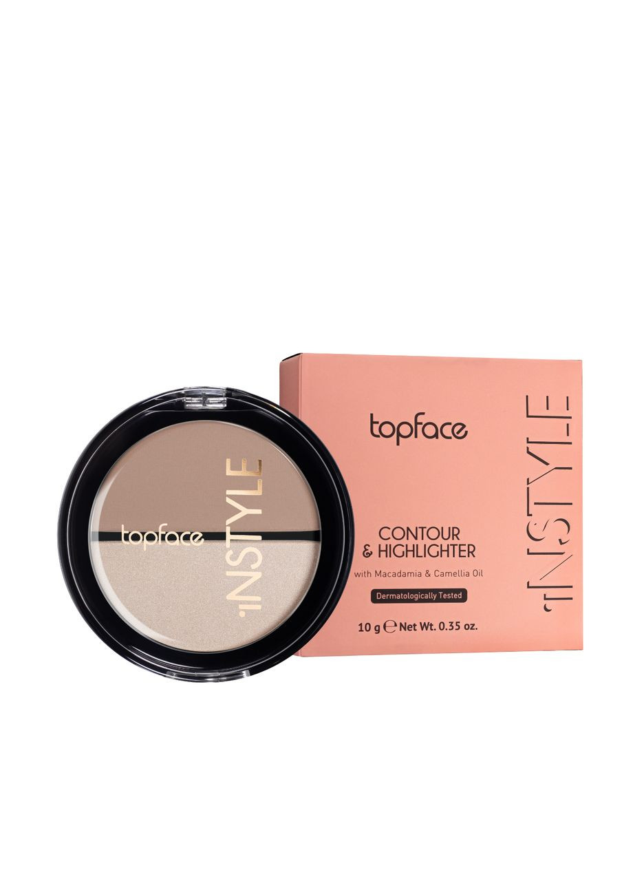 Бронзатор и хайлайтер для лица Instyle PT262 № 03 Розово-бежевый Жемчужный TopFace (367988357)