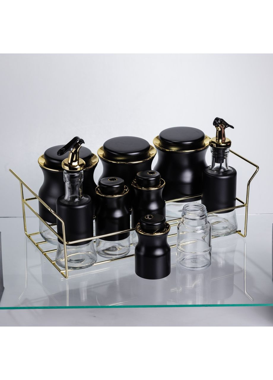 Набор для специй на металлической подставке контейнеры для приправ и масел органайзер для кухни Yiwu (370432491)