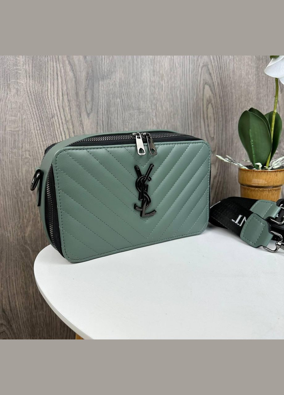 Стильная каркасная мини сумочка из экокожи с металлической бляшкой стеганная зеленая (sku_1557Т) No Brand (330575631)