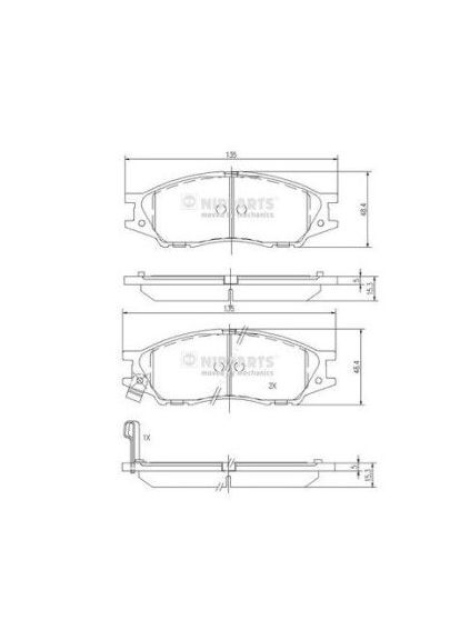 Тормозные колодки Nipparts (364834357)