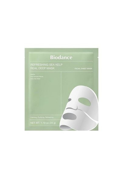Ночная гидрогелевая маска для лица с морскими водорослями Refreshing Sea Kelp Real Deep Mask Biodance (321972111)