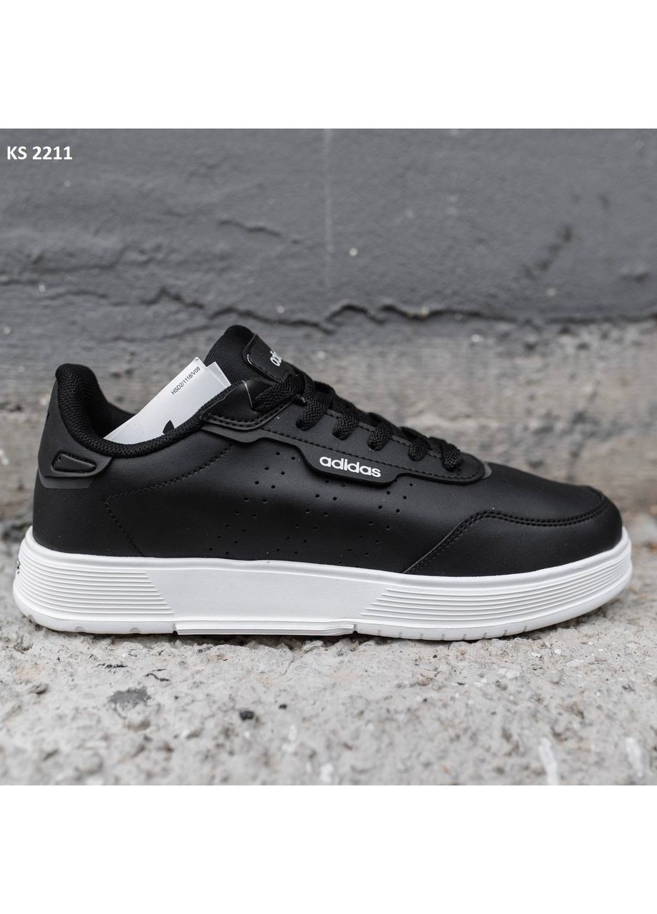 Черные демисезонные кроссовки мужские adidas black white адидас No Brand