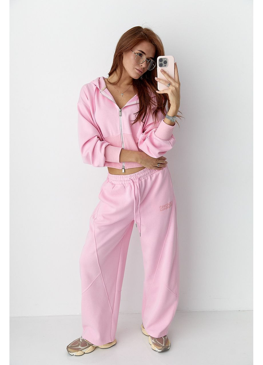 Спортивный костюм с прямыми брюками и укороченным худи - лимонный цвет Lurex (361056665)