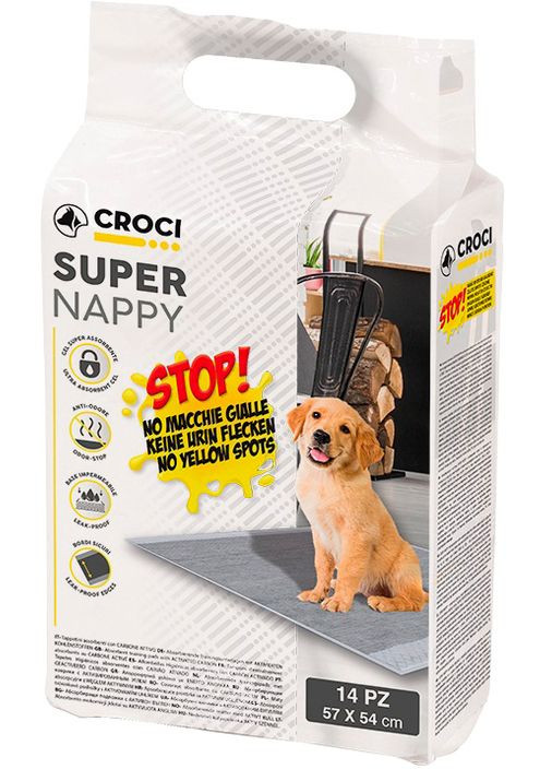 Пеленки для собак с активированным углем 57 х 54 см 14 шт. (8023222171701) Croci (279569731)