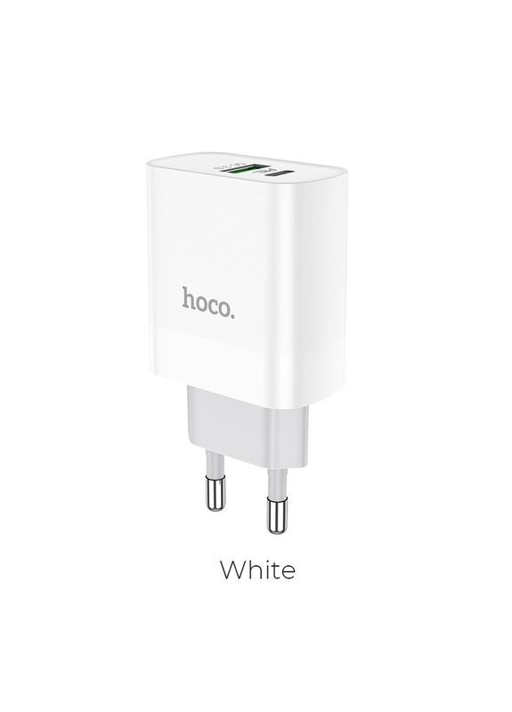 Блок адаптер сетевой Rapido C80A 2 выхода USB + Type-C 20W белый Hoco (279553664)