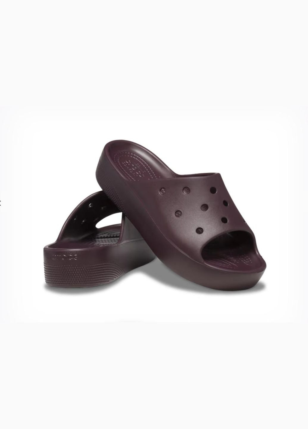 Вишневые женские кроксы classic platform slide m5w7--24 см dark cherry 208180 Crocs