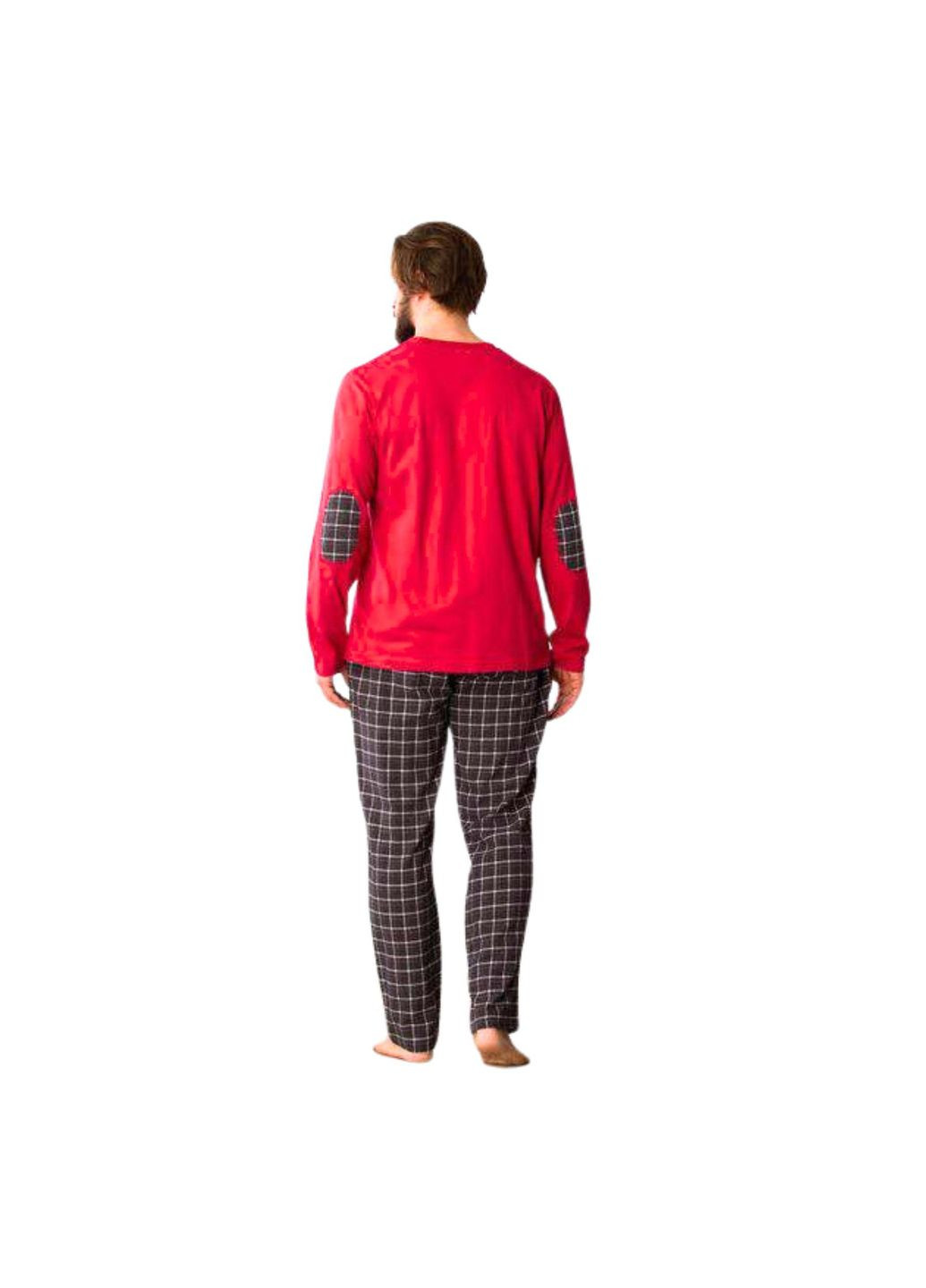 Піжама чоловіча MNS 432 B21 кофта + штани червона домашня (С) Key (305574289)
