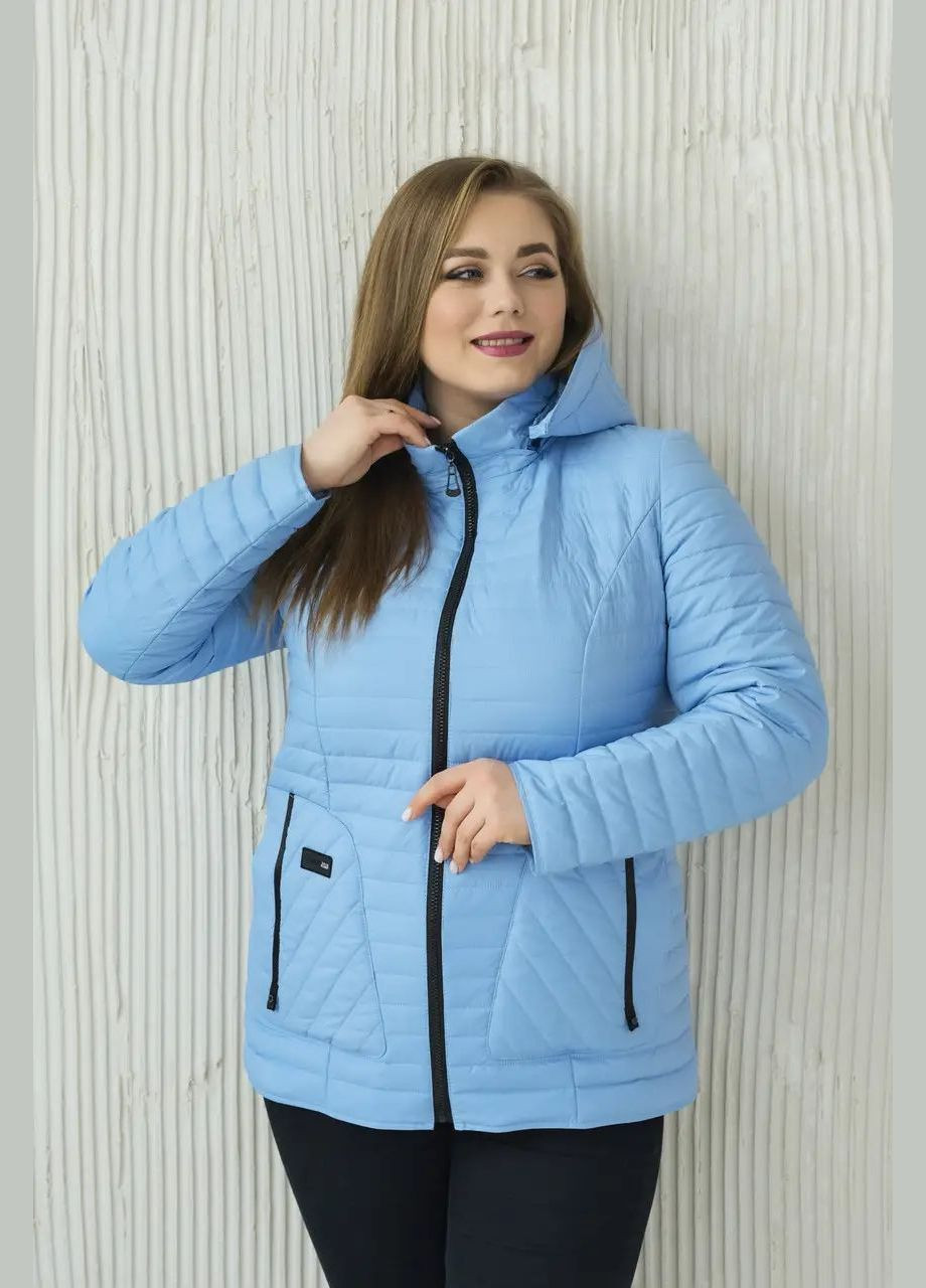 Блакитна демісезонна жіноча демісезонна куртка великого розміру SK