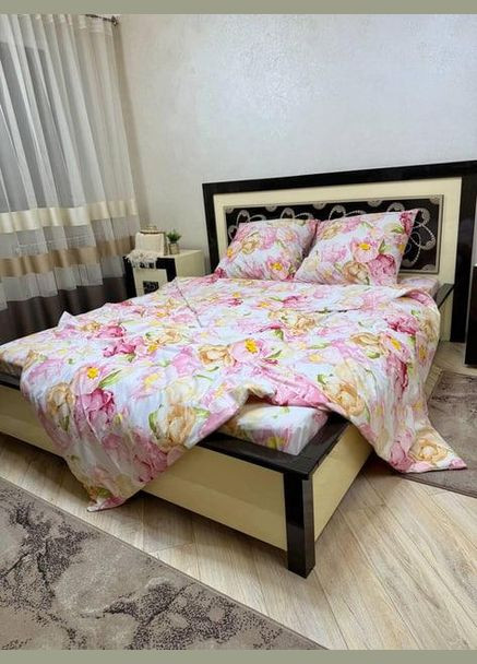 Постельное белье хлопковое Пивон керол Двуспальное 180 x 220 Бязь Белое 70 х 70 No Brand (332946008)