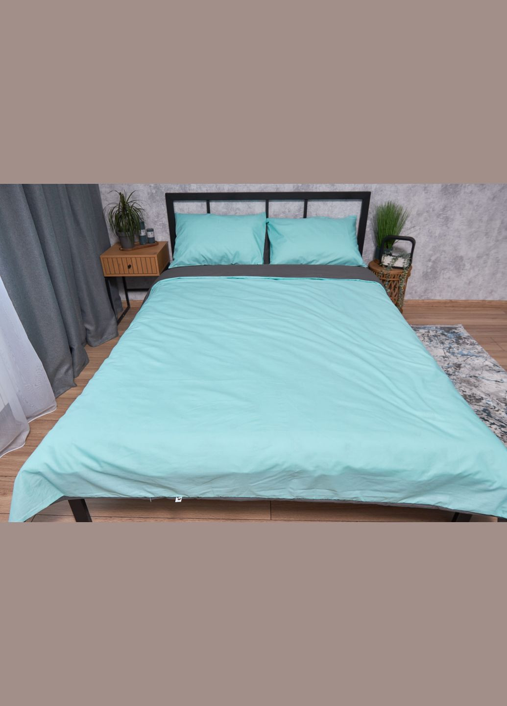 Комплект постільної білизни Бязь Gold Люкс «» полуторний євро 160х220 наволочки 2х40х60 (MS-820002108) Moon&Star Gray Mind (285717168)