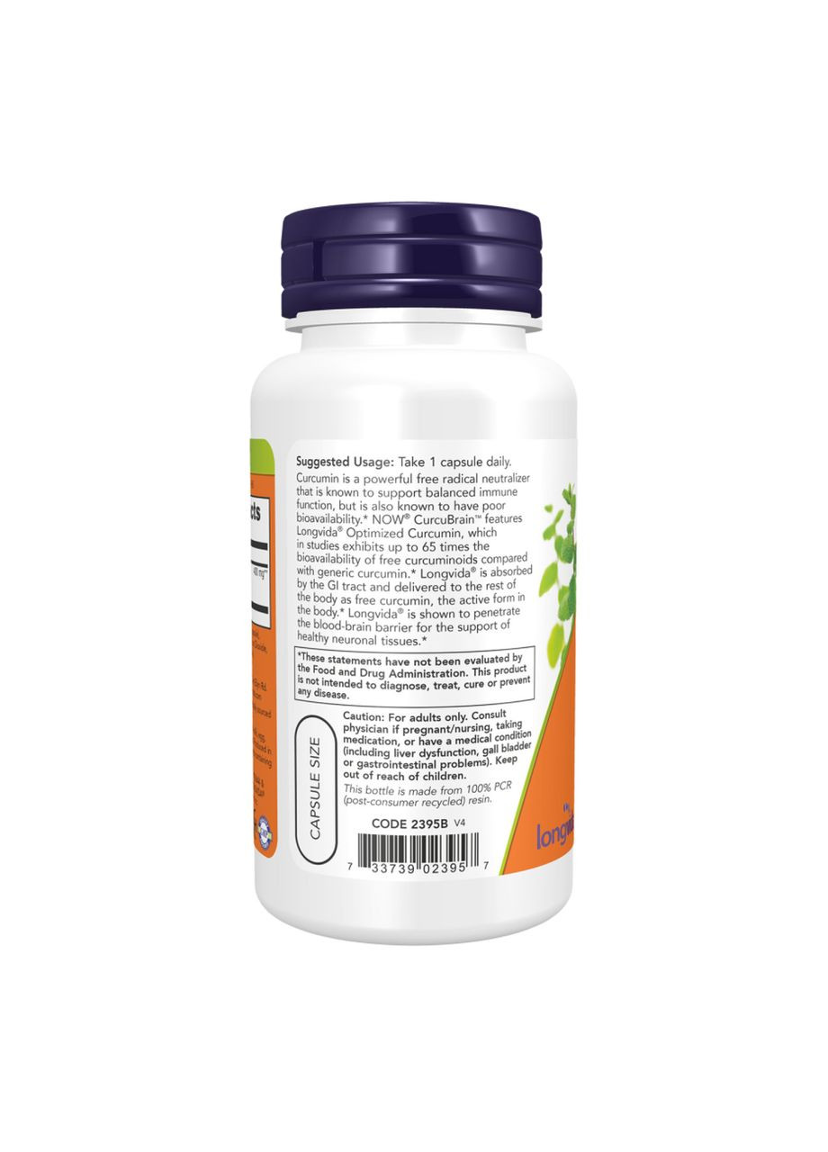 CurcuBrain™ 400mg - 50 vcaps Now Foods (369397995)