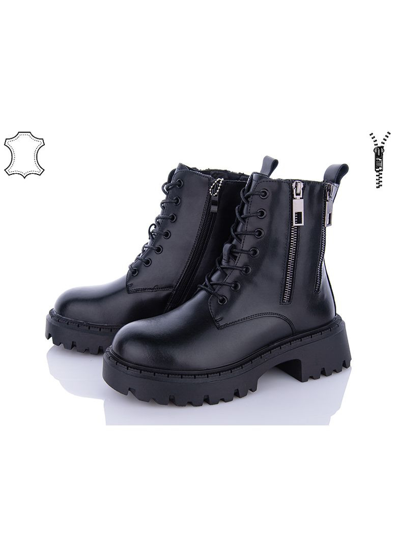 Зимние зимние ботинки из натуральной кожи girnaive 34 21,5 см черный кв1230-3 Kanuchun с молнией