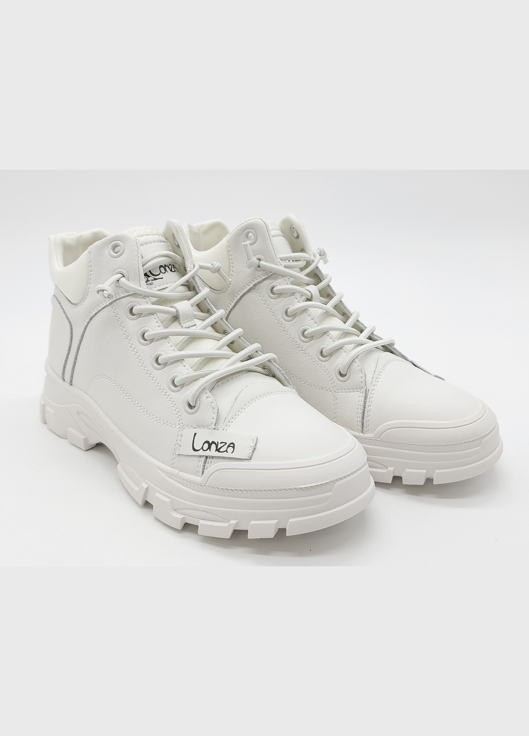 Осенние женские ботинки белые кожаные l-11-4 23 см (р) Lonza