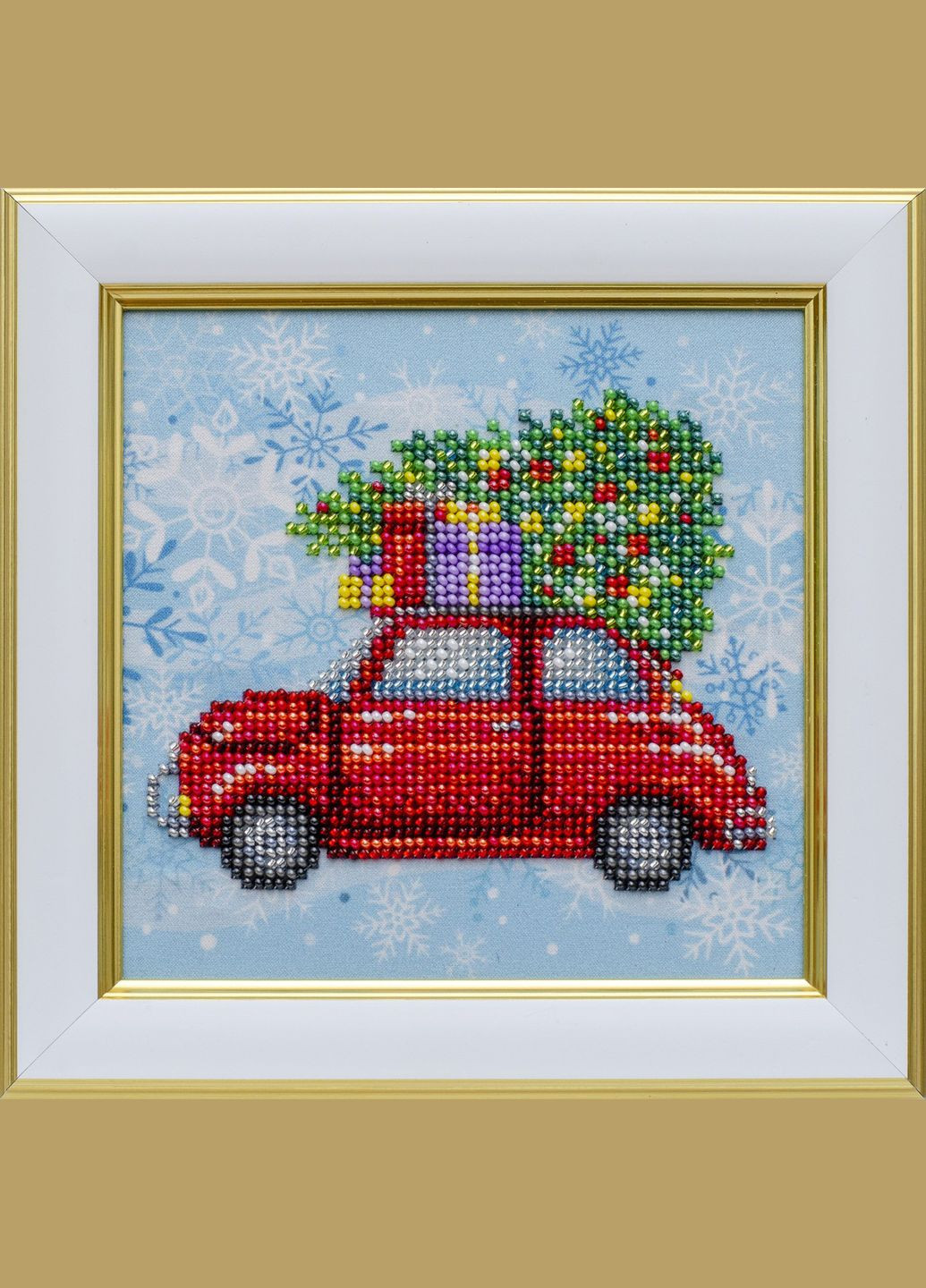 Набір для вишивки муліне та бісером "Різдвяні канікули", 12х12 см No Brand (340483969)