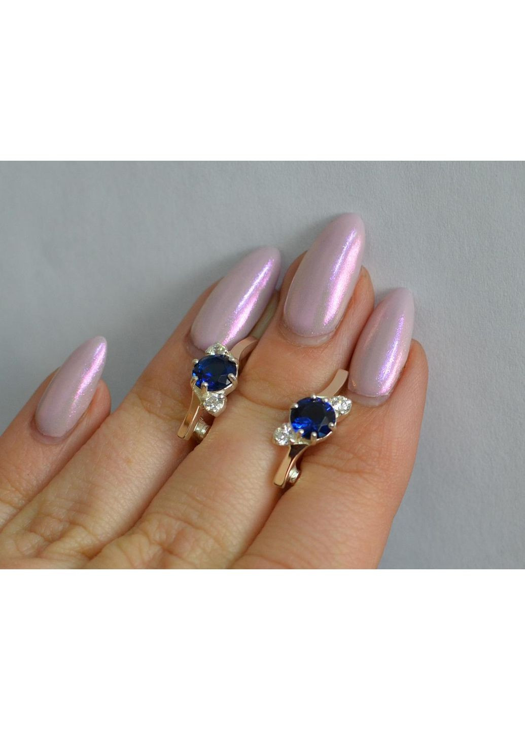 Срібні сережки з золотими вставками Silver Style (366813715)