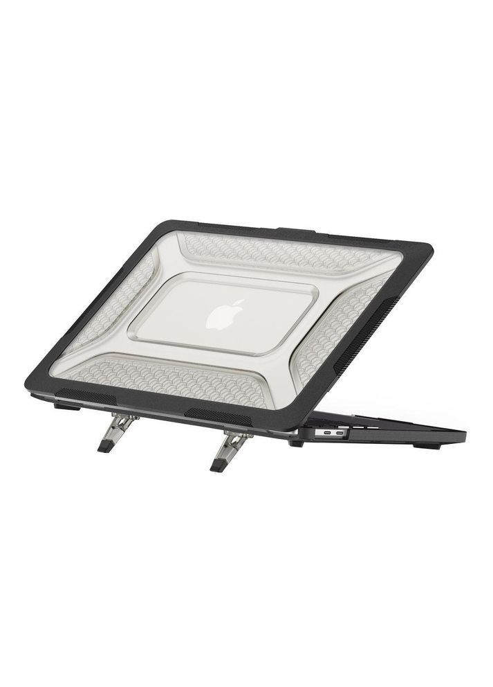 Накладка TPU+PC Hex Shield для MacBook Air 13" 2025/2024/2022 (M4 A3240/M2 A2681/M3 A3113) Black No Brand (364925295)