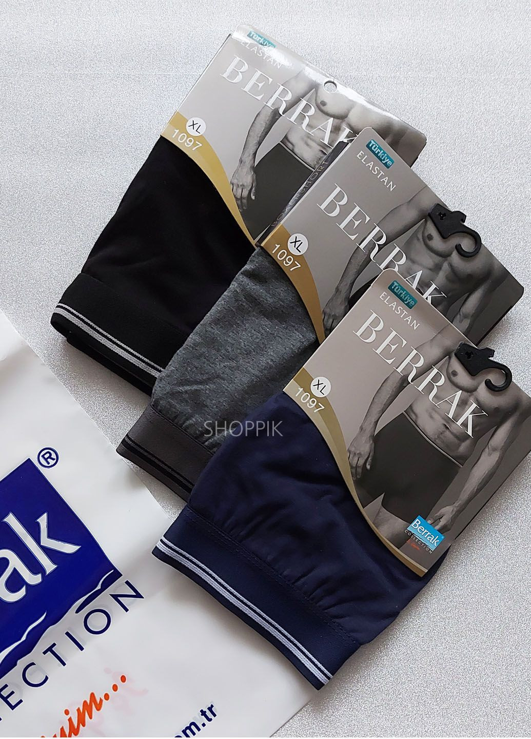 Труси боксери чоловічі 1097 Туреччина, комплект 3 шт. Berrak Боксери (316472261)