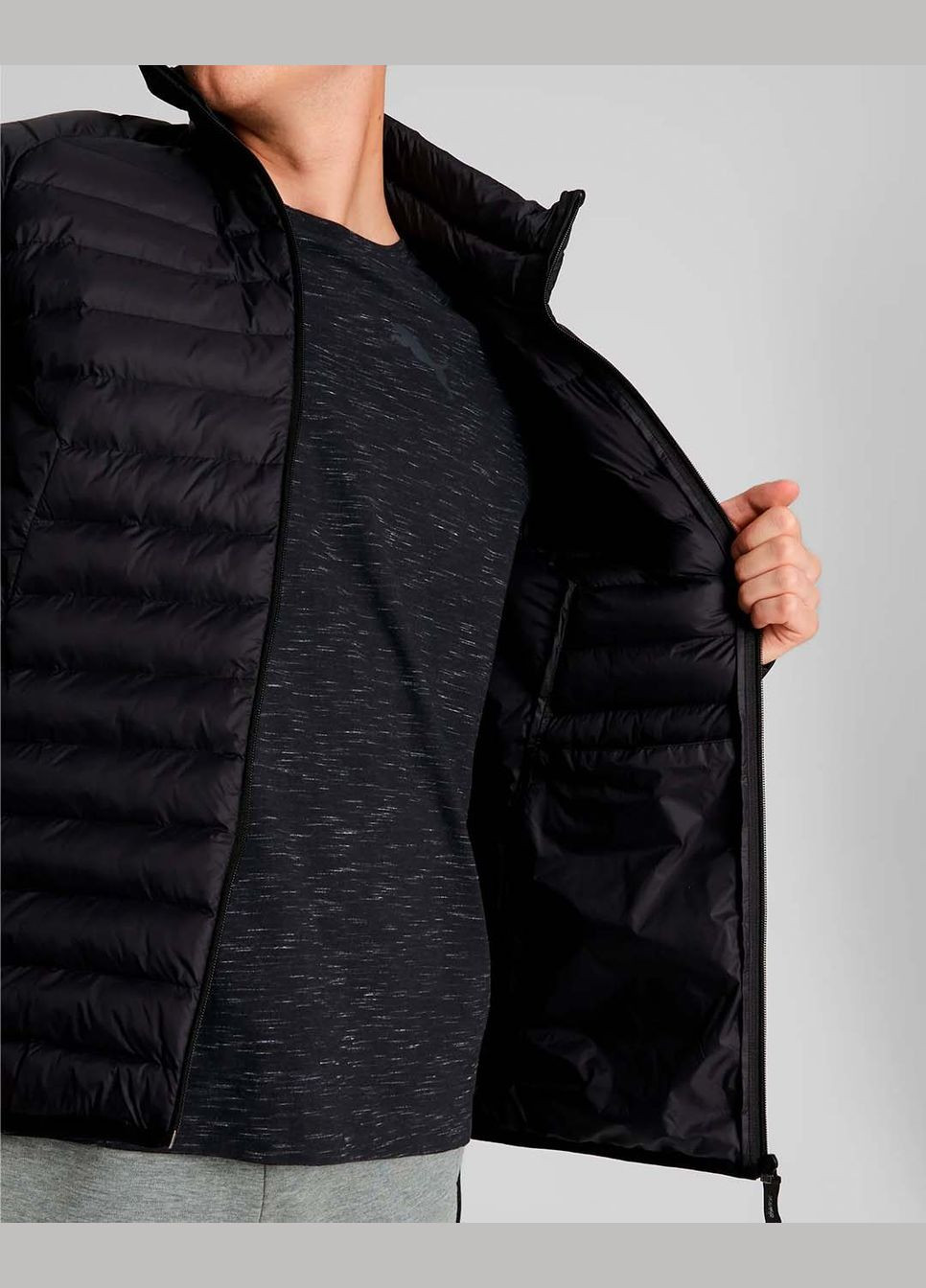 Черная демисезонная куртка мужская packlite primaloft 849356 01 весна-осень черная Puma