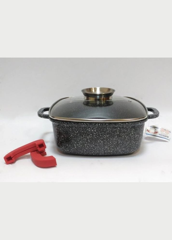 Каструля з антипригарним покриттям BH-2428 MRB з подвійним дном з литого алюмінію каструля з кришкою Bohmann (297331790)