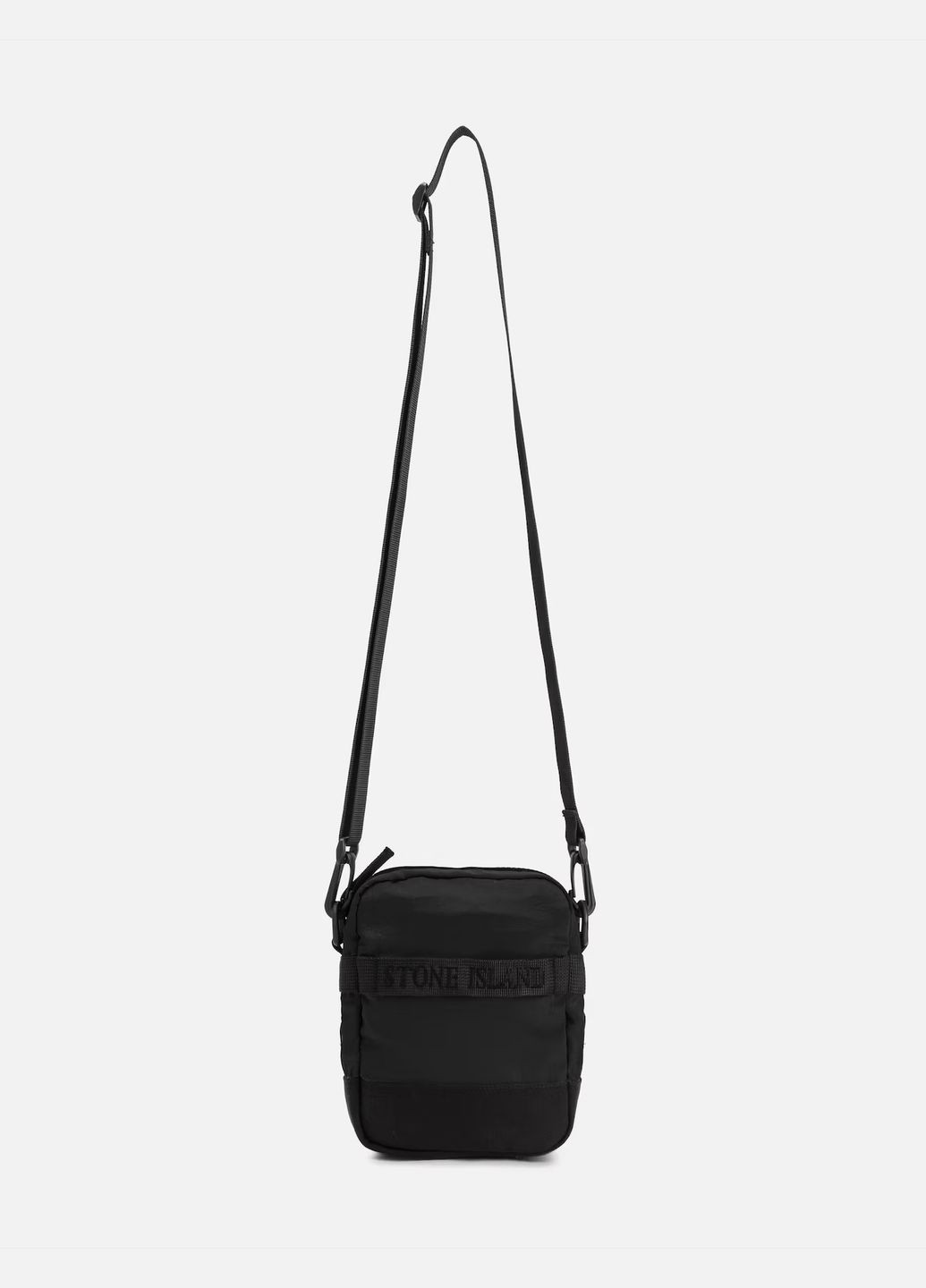 Чоловіча сумка з логотипом Stone Island Econyl Regenerated Nylon Pouch Bag Чорний No Brand (329821214)