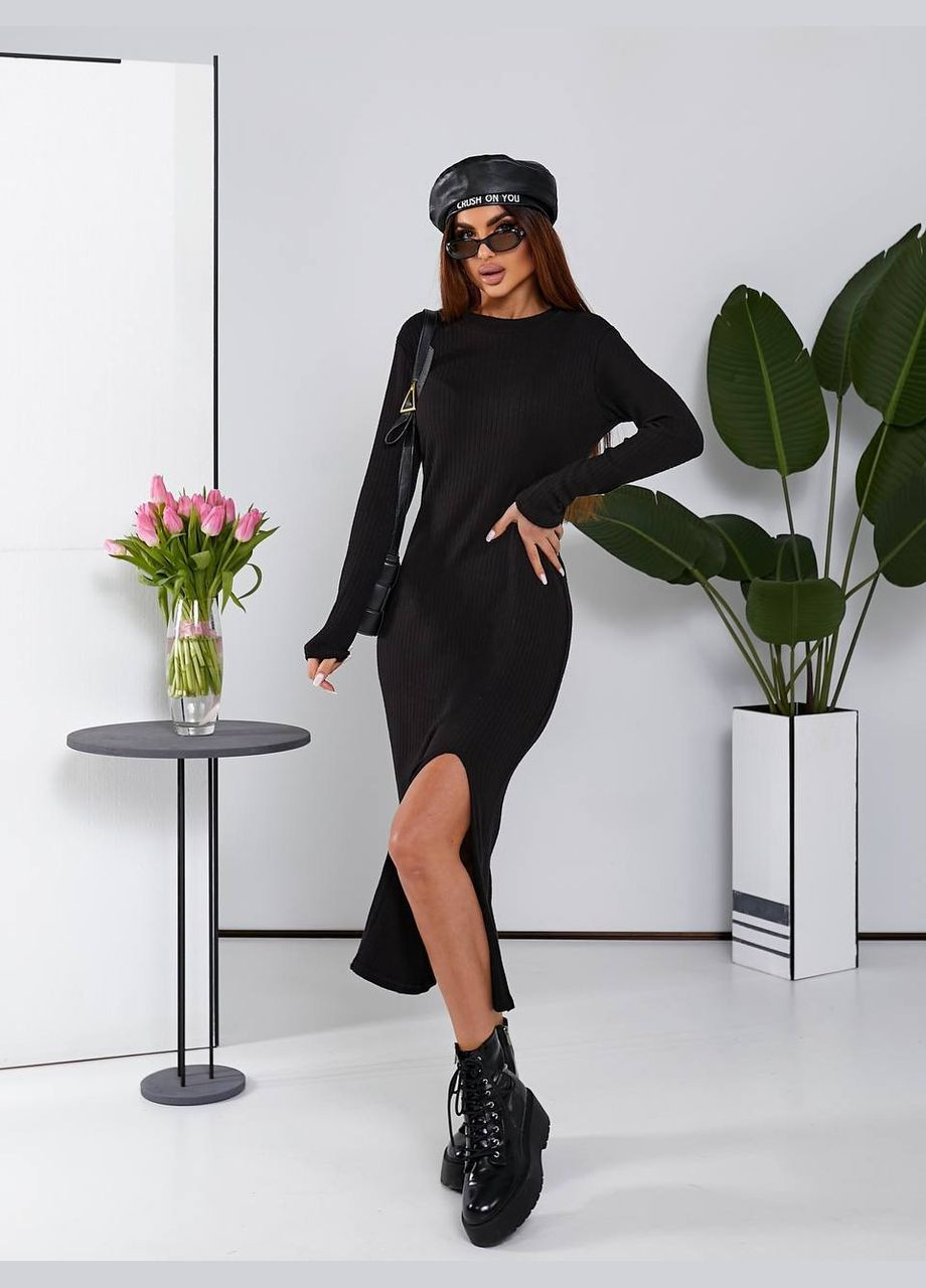 Черное женское платье ангора No Brand