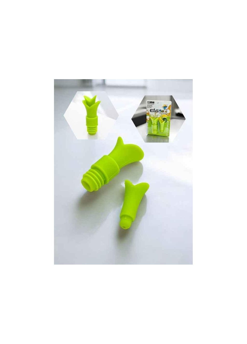 Багаторазова кришка для пляшки силікон м.YLG-8059 салатовий ТМ SP (361893530)