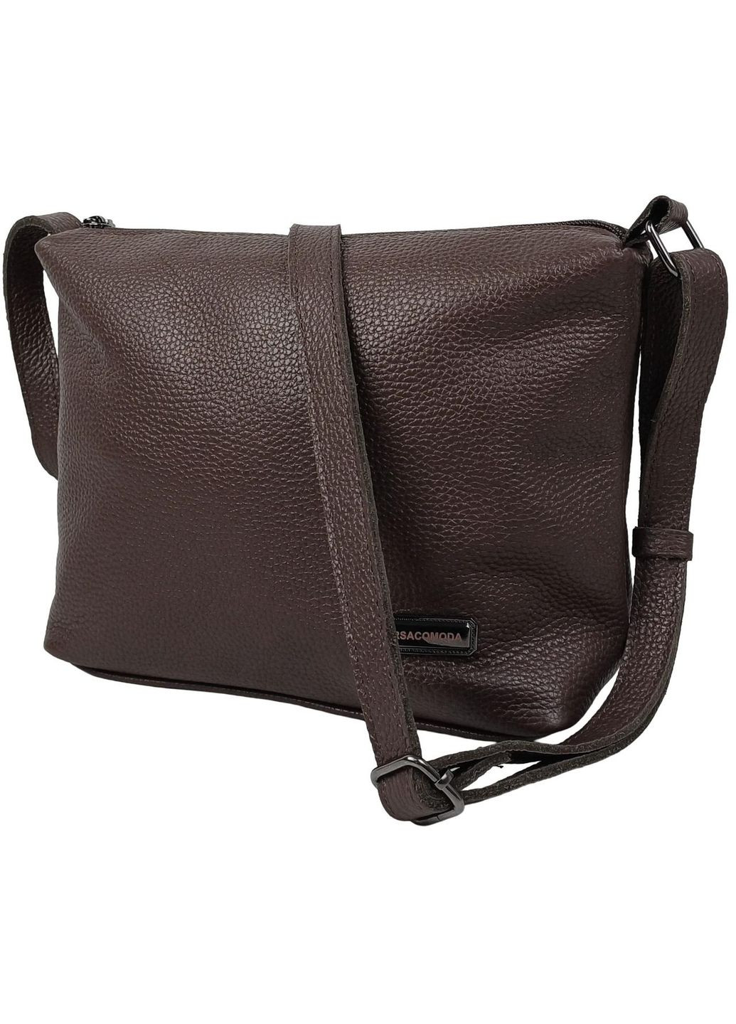 Жіноча шкіряна наплічна сумка темно-коричнева (810.037) Borsacomoda (372861037)