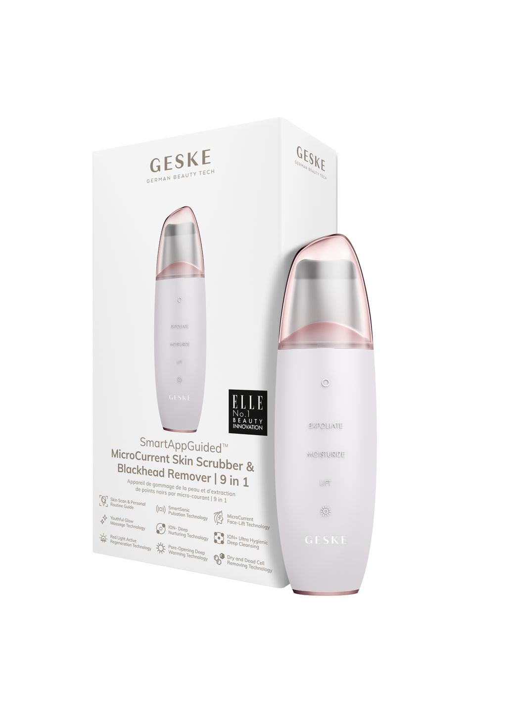 Микротоковый скраббер для кожи и устранение черных точек MicroCurrent Skin Scrubber&Blackhead Remover 9в1 starlight GESKE (341525922)