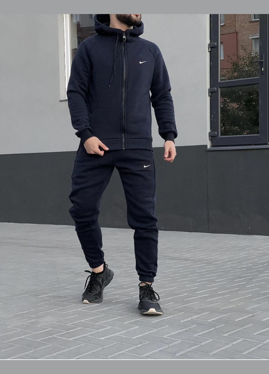 Мужской спортивный костюм зима Nike темно-синий No Brand (353848733)