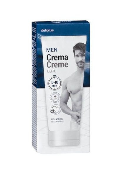 Крем для депиляции мужской под душ включает в себя перчатку Men Crema Depil 200 ml Deliplus (290011673)