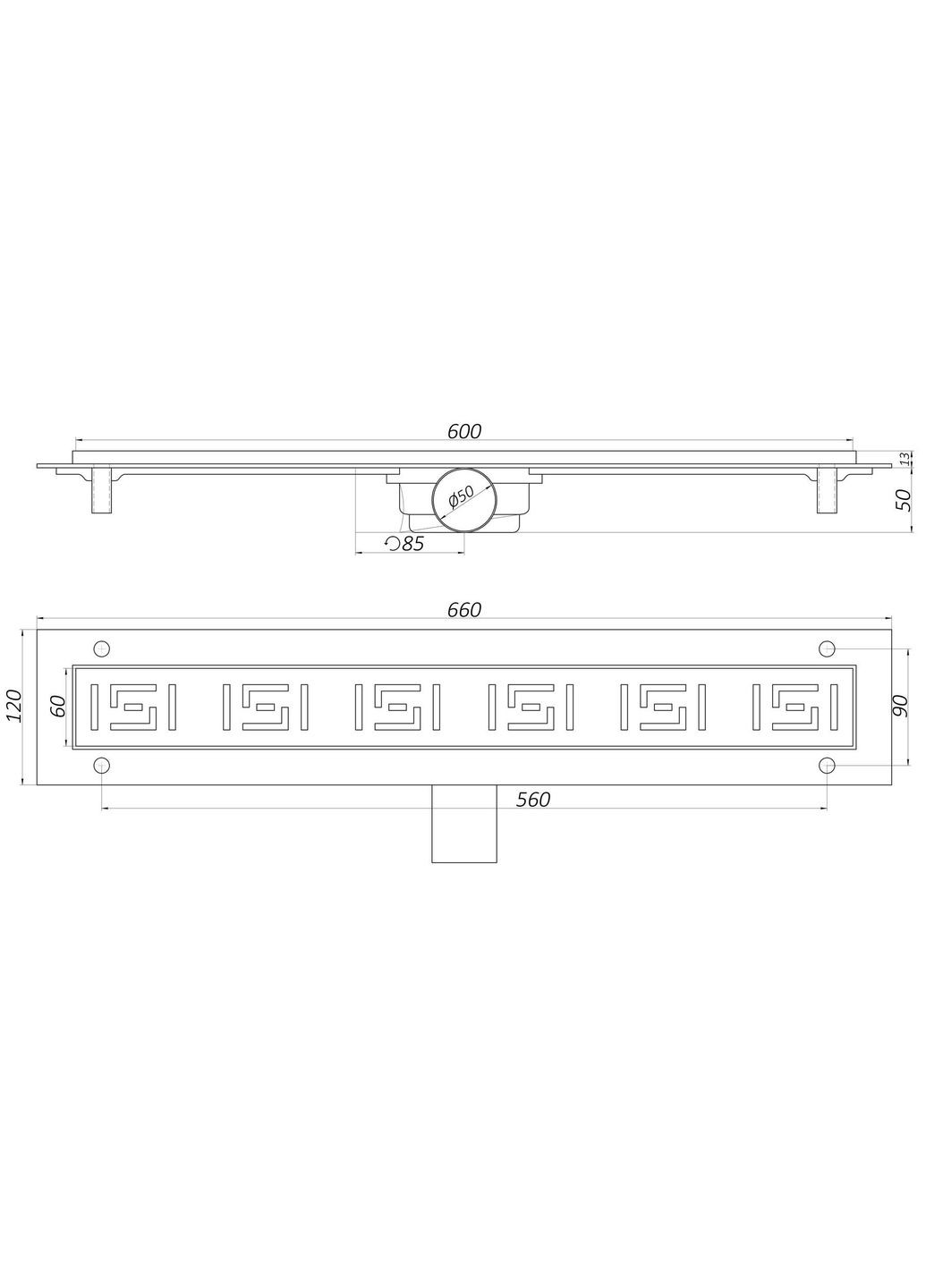 Трап лінійний душовий TM00960 60см TILLO (299998155)