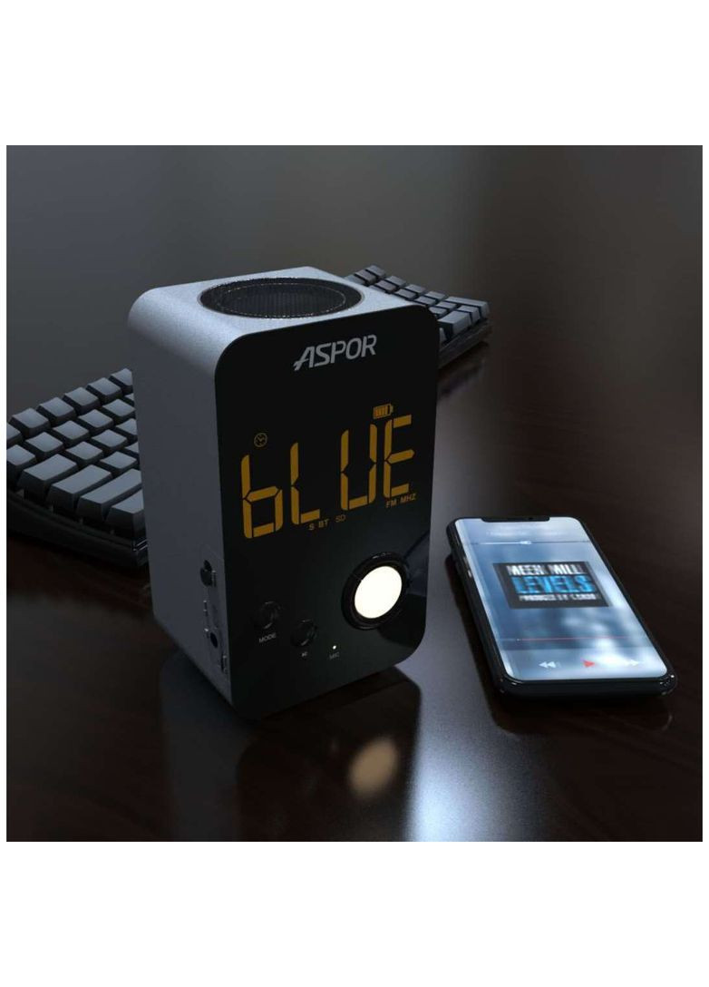 Bluetooth колонка A658 вертикальная- серебро Aspor (367602749)