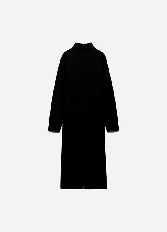 Черное платье черное меди с завязкой платье трикотажное оверсайз черное Zara