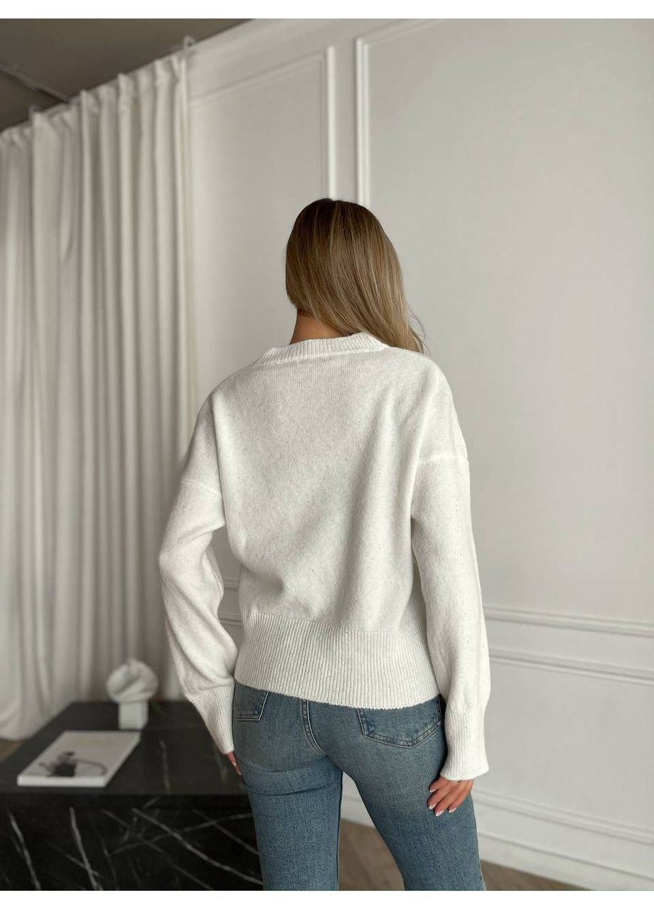 Білий демісезонний жіночий светр пуловер No Brand