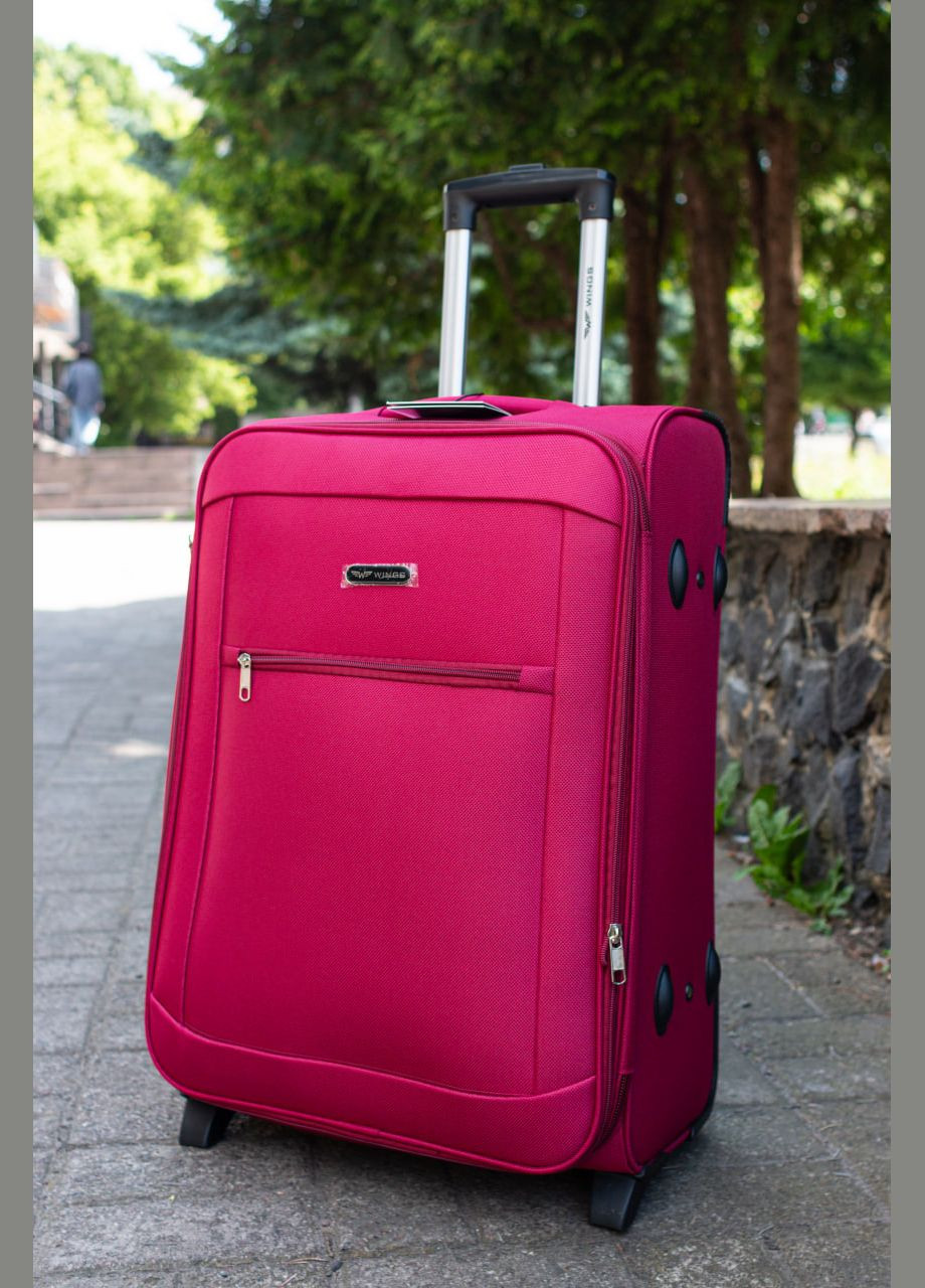 Чемодан тканевый 1701 размер L большой на 2 колесах, цвет черный Wings 1701/2 (338182651)