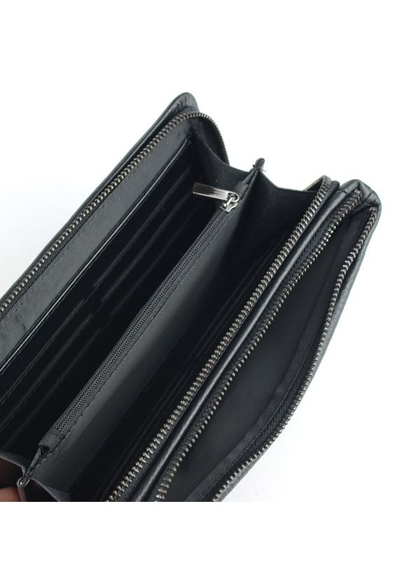 Чоловічий шкіряний клатч на два відділення, Чорна модна міні сумочка клатч гаманець з натуральної шкіри Montblanc (266266503)