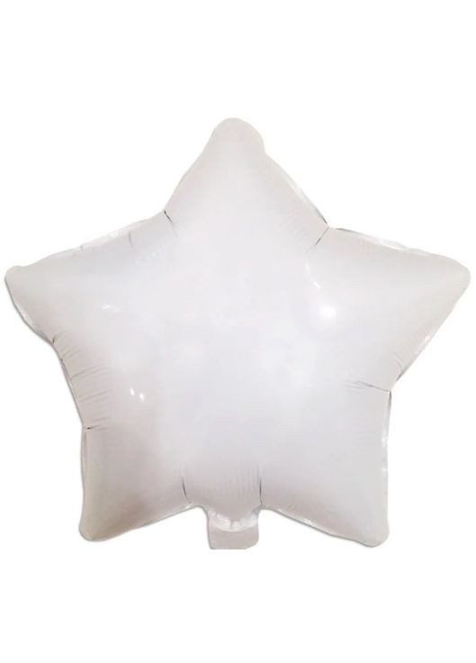 Фольгированный шарик звезда 18" (45см) белый Китай No Brand (302313143)