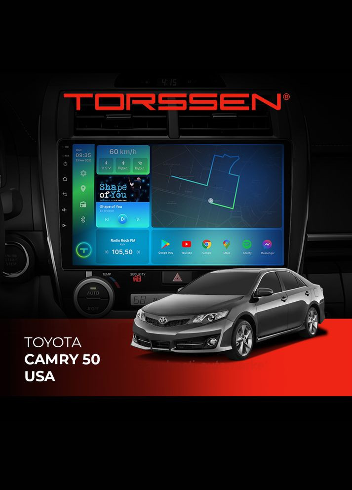 Штатная магнитола Toyota Camry 50 FL10 4+64Gb 4G Carplay DSP Torssen (307089160)